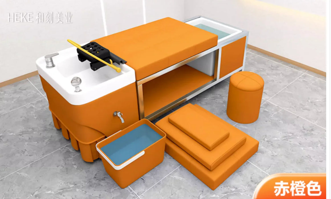 No connection to the water cycle fumigation head treatment bed shampoo bed barber shop for lying flat