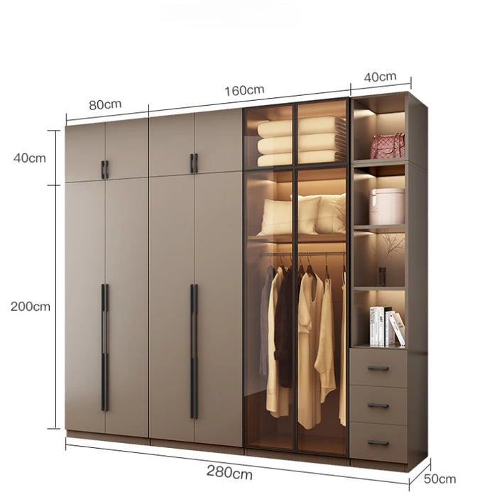 White Minimalist Closet Modular Nordic Hotel Living Room Unique Wardrobe Closet Indoor Wood Meuble Chambre Bedroom Furniture