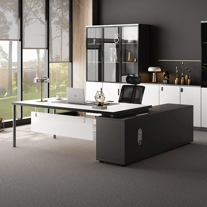Long Boss Desk Tables Ideas Minimalist Elegant Professional Storage Wooden Office Desk Standing Mesa De Computdor Furniture