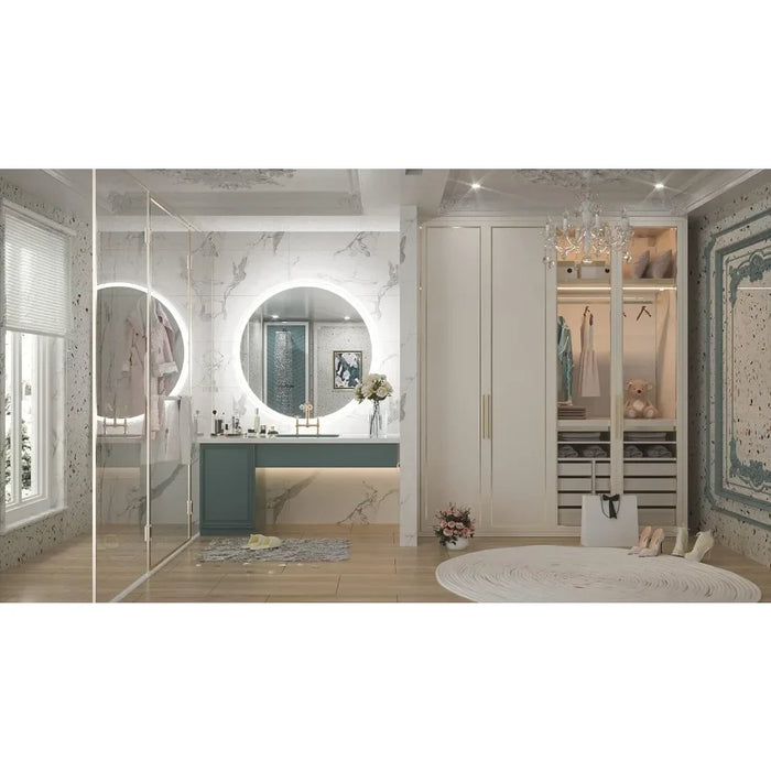 Toilet Shower Mirror With Led Light for Bathroom Wall Mirror With Lighting Makeup Mirrors Fixture Home Improvement