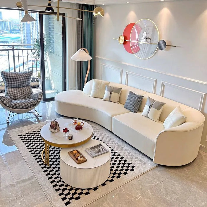 Free Shipping Curve Living Room Sofa Reception Nordic Minimalist Ergonomic Couchs Designer Unique Canape Salon Prefabricated