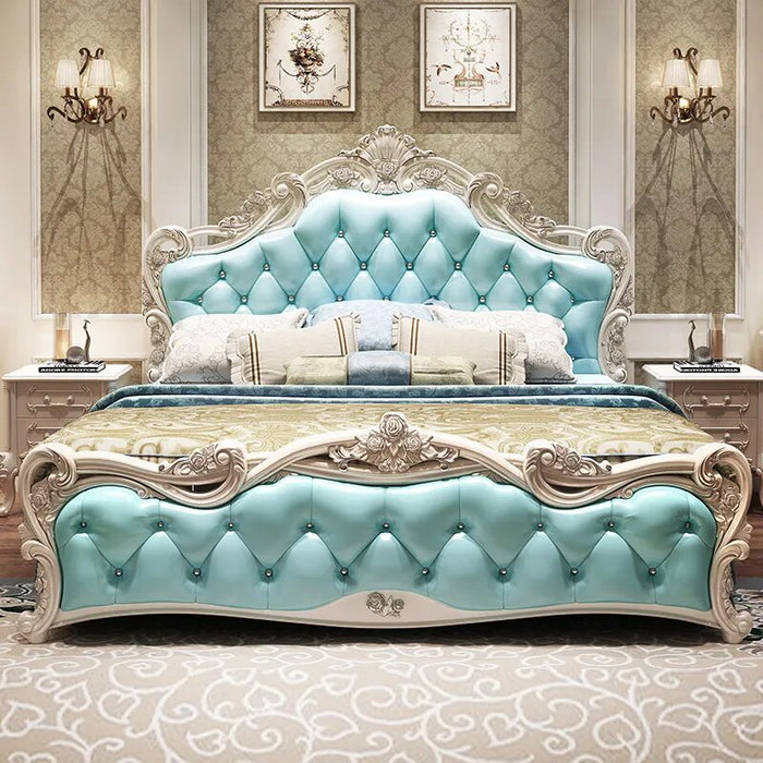 Glamorous Full Size Bed Bases European Luxury Girl Castle Wood Modern Bed Frame Design Sleeping Cama Box Casal Furnitures
