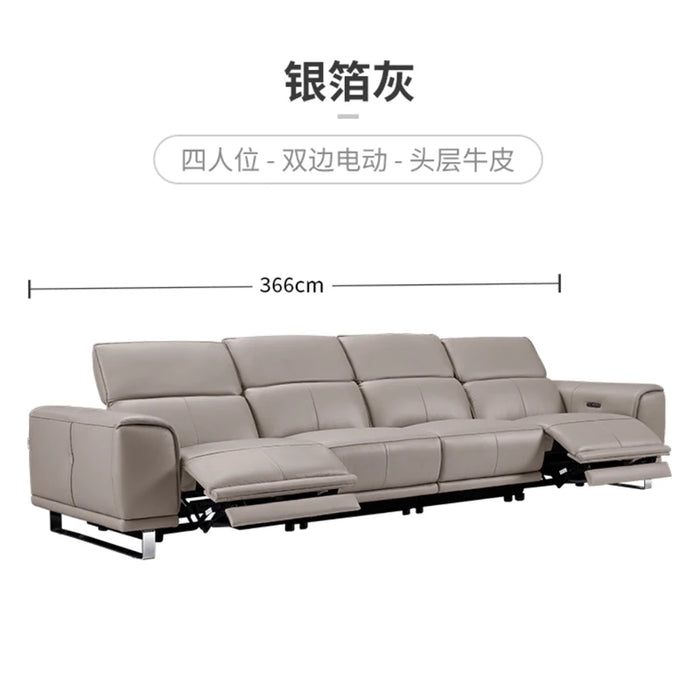 First Class Leather Sofa Electric Function First Layer Cowhide Living Room Straight Row