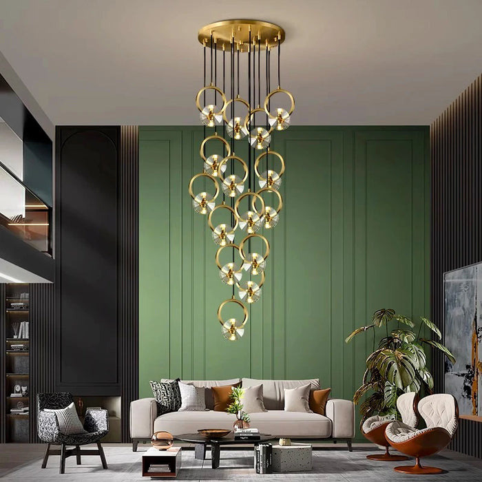 Modern Stair chandeliers in living room lighting Ceiling lamp hanging lights led chandeliers for the living room indoor lighting