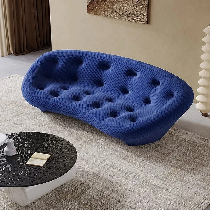 Modern minimalist fabric living room with minimalist design and creative straight row shell sofa