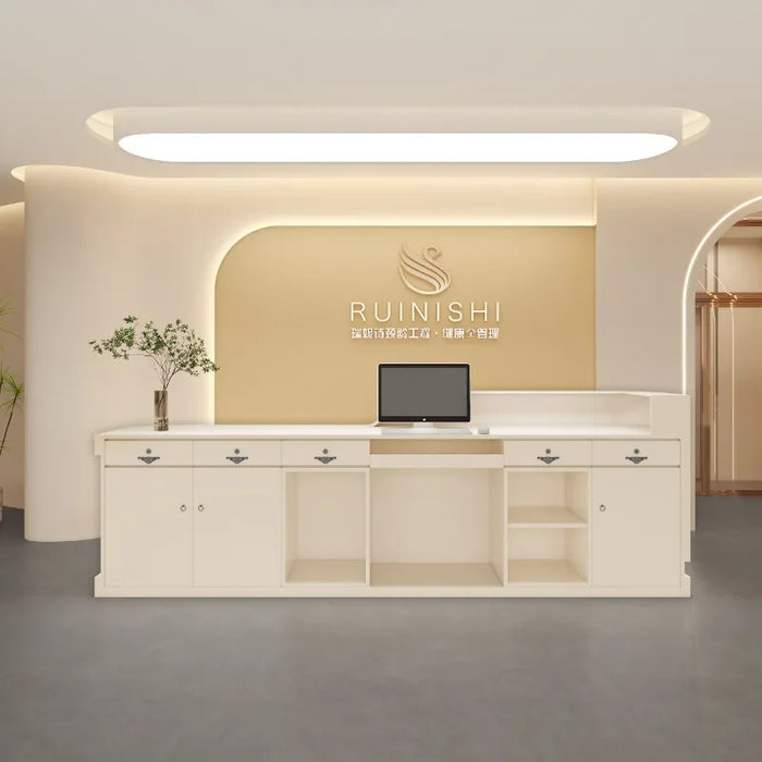 Modern Podium Reception Desks Office Gym Information Parental Advisory Bar White Reception Desks Luxury Mostrador Furniture