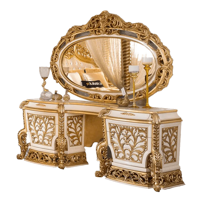 European luxury solid wood dressing table French gold dressing table dressing mirror stool furniture customization