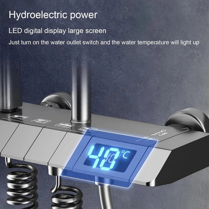 Bathroom Shower Full Set Digital LED Bathroom Shower Full Set Bathtub Shower System Rain Pressurized Hot Cold Shower Sets
