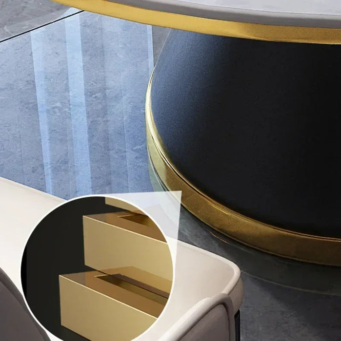 Center Round Dining Tables Mobile Dressing Console Stone Luxury Dining Table Set 4 Chairs Turntable Tavoli Da Pranzo Furniture