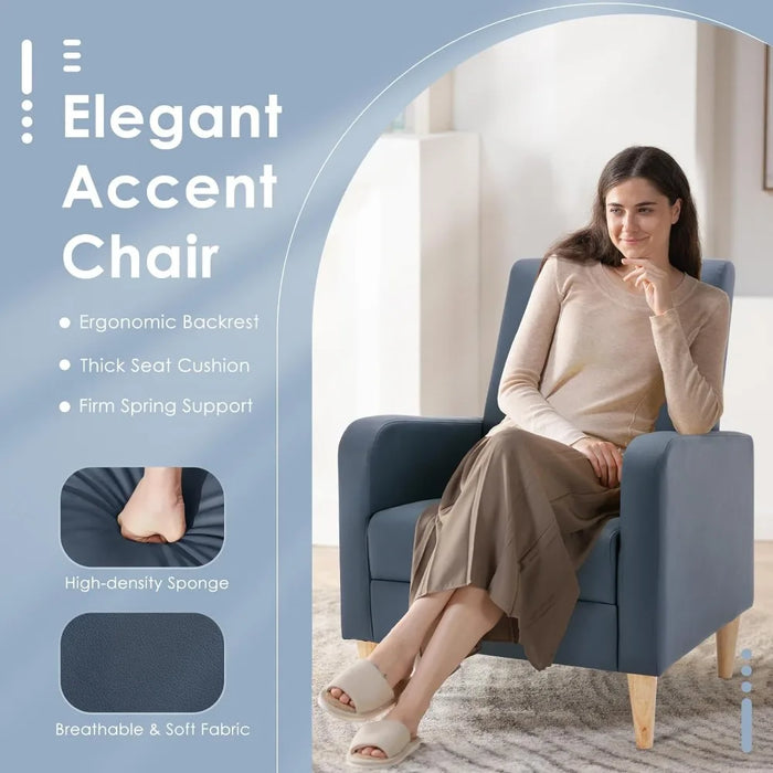 Modern Upholstered Accent Chair Armchair With Pillow Living Room Chair Single Comfy Armchairs Recliner Interior Furniture Home