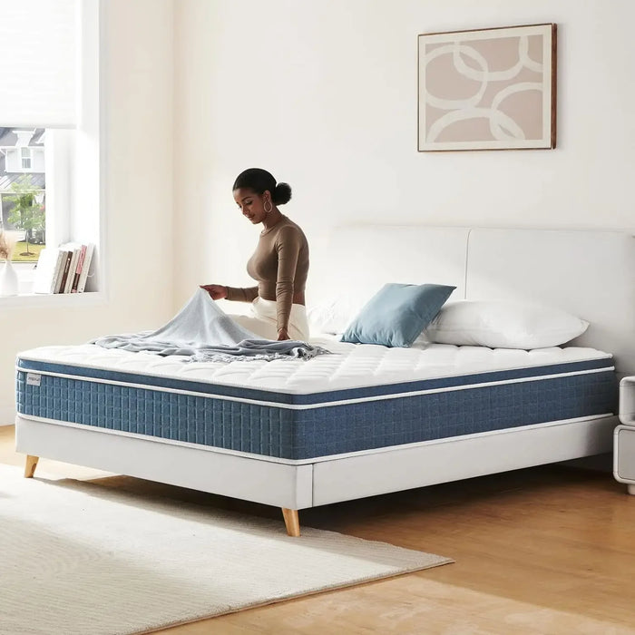 11 Inch Hybrid Mattress with Gel Memory Foam,Motion Isolation Individually Wrapped Pocket Coils Pressure/Back Pain Relief