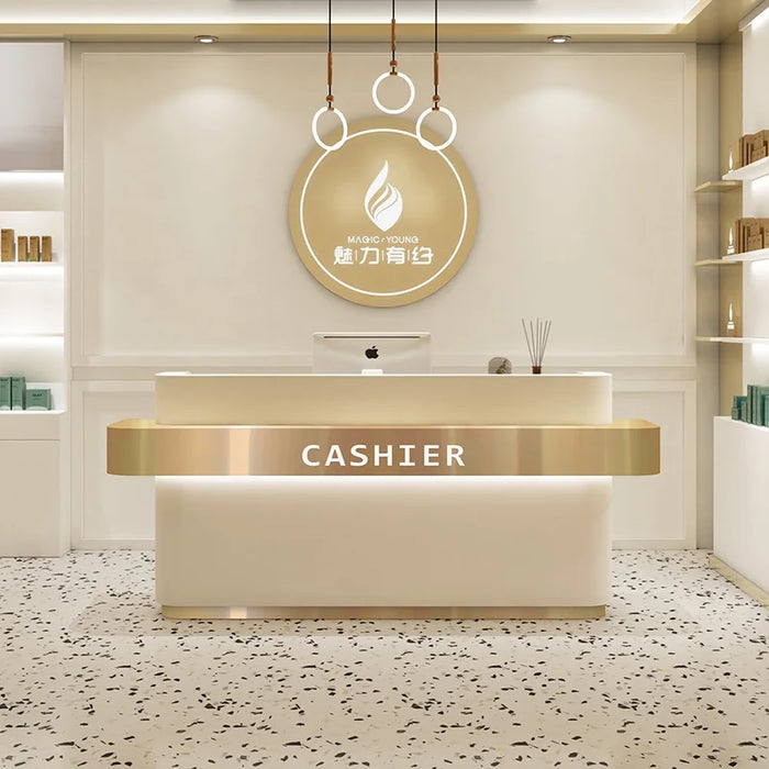 Cashiers Reception Desk Front Siting Bar Gaming Service Desk Study Table Office Vanity Scrivania Per Cameretta Furniture