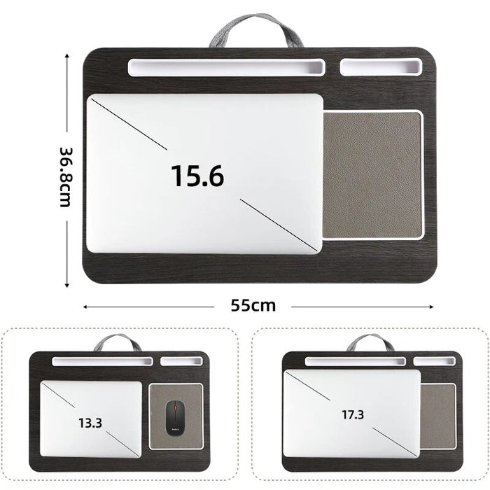 MUMUCC Multifunctional Office Wooden Laptop Desk Storage Card Slot Stable Home Universal with Soft Pillow Laptop Stand