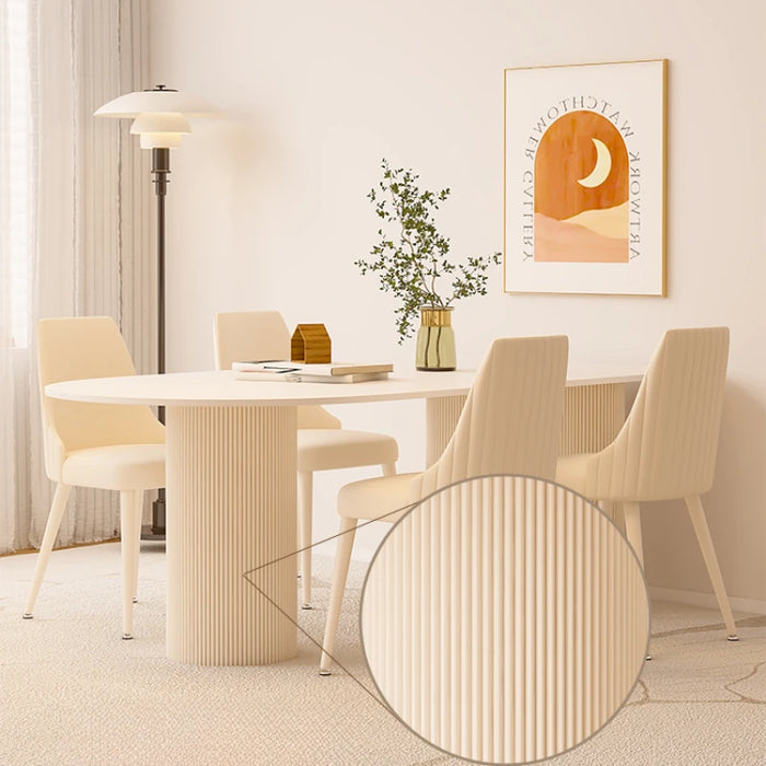 Integral Simple Dining Tables Combination Light Luxury Modern Rock Plate Islands Dining Table Mesa Plegable Furniture Set QF50DT