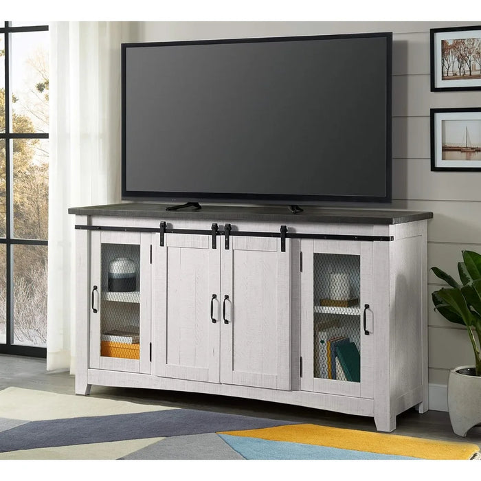 Martin Svensson Home Hampton TV Stand, White Stain with Grey Stain Top