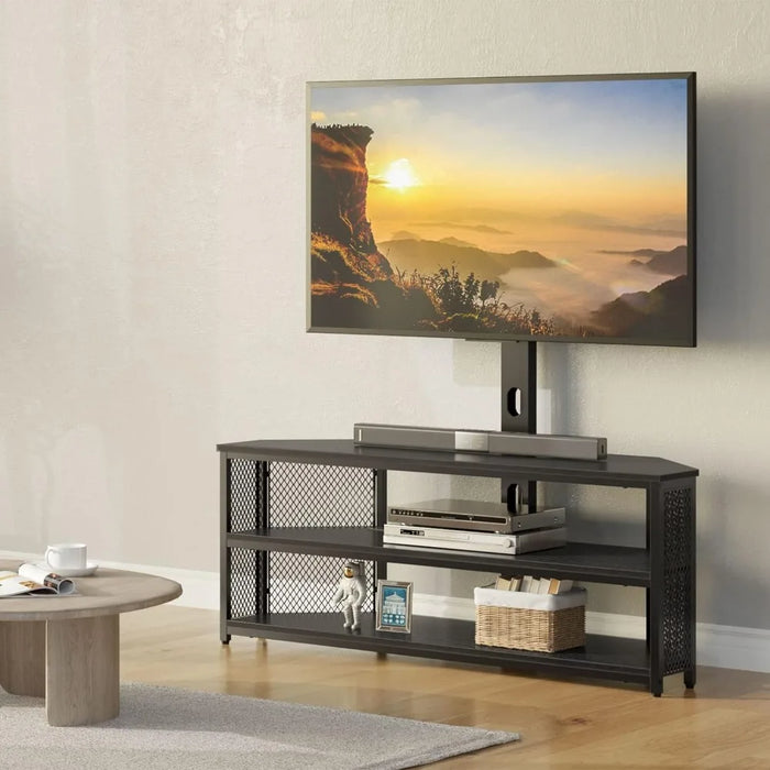 Swivel TV Stand Mount With LED Lights for 32/45/55/60/65/70 Inch TVs Tv Stand Living Room Furniture Home Stands Modern