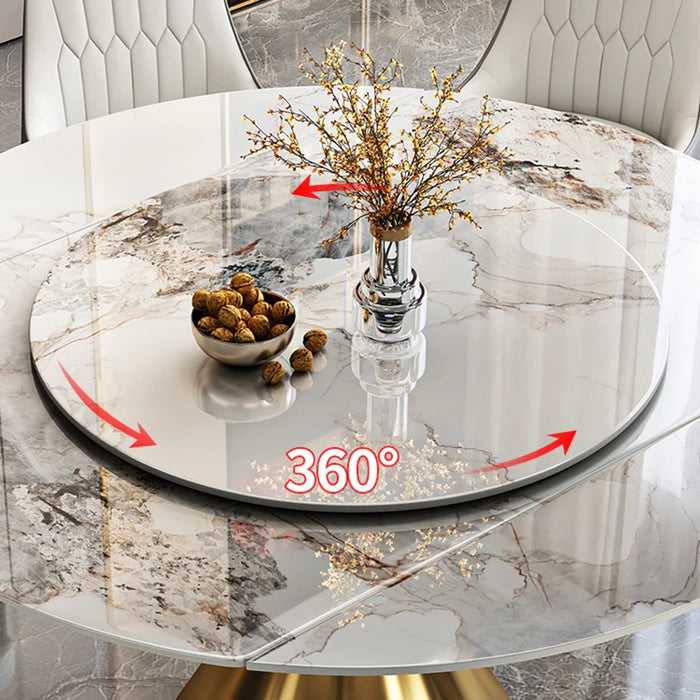 Mobile Round Dining Tables Salon Kitchen Center Restaurant Table Conference Modern Living Room Gold Mesa De Jantar Furniture