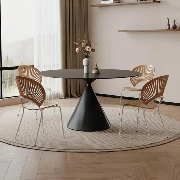 Modern Round Dining Table Dressing Embedded Turntable The Office Negotiation Table Has Four Chairs Mesa Plegables Home Furniture