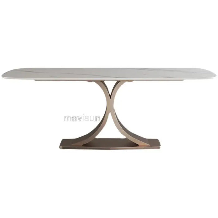 Bright Rock Board Dining Table With 4 Chairs Modern Minimalist Light Luxury Kitchen Furniture Set Rectangular Salon Table