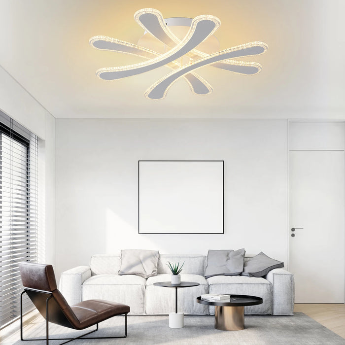 Modern Acrylic LED Ceiling Light Flush Mount Lamp Dimmable Chandelier for Bedroom Living Room (Batteries Not Included) 110-220V