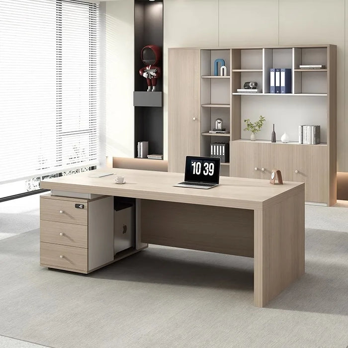 Boss Computer Desk Tables Work Wooden Drawers Minimalist Modern Aesthetic Ideas Office Desk Fashion Biurka Komputerowe Furniture