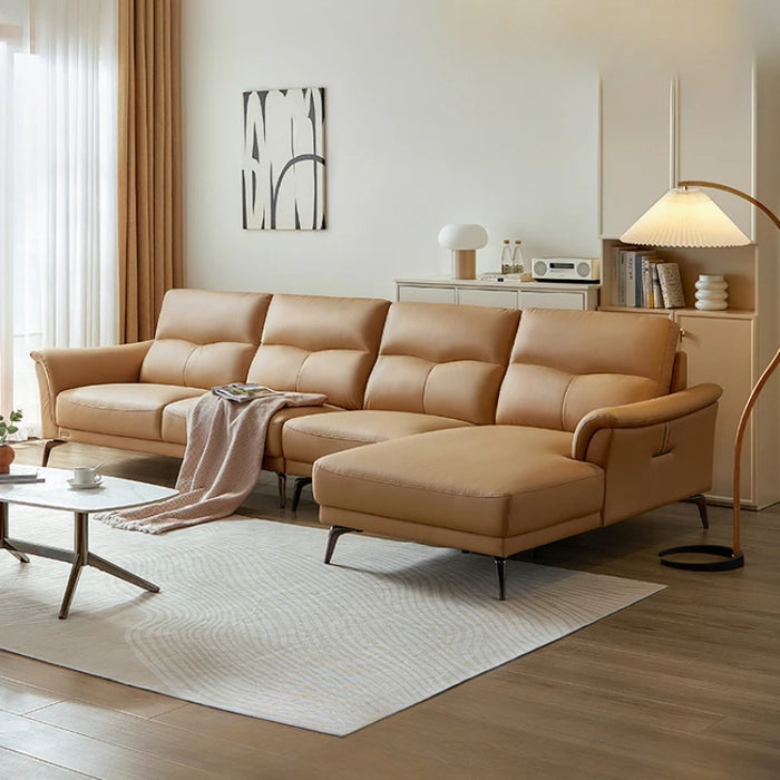 Leather Simple Living Room Sofa Designer Unusual Waterproof Floor Living Room Sofa Straight Corner Poltrona Soggiorno Furniture