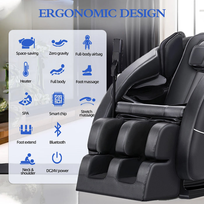 Cheap Massage Chair Recliner, Full Body Massage Chair, Zero Gravity, Bluetooth Speaker, Airbags, Heating, Foot Massage (Black)