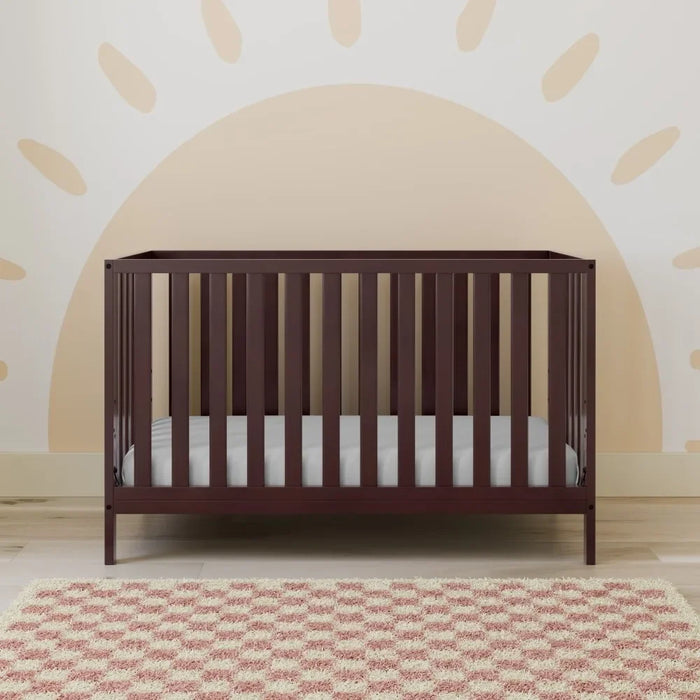 Storkcraft Sunset 4 in 1 Convertible Baby Crib, Espresso