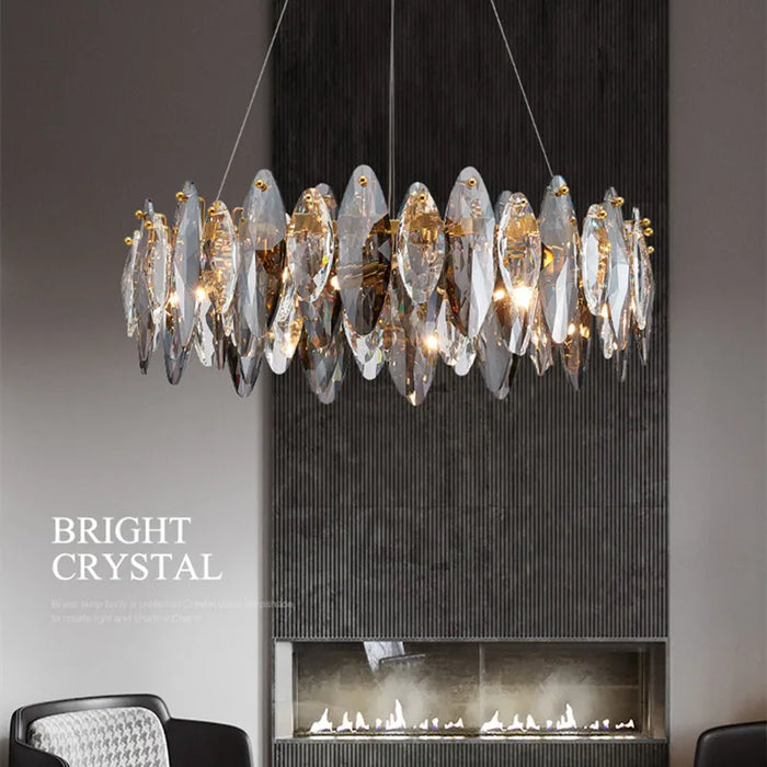 Modern Crystal Chandelier Light Luxury LED Clear Pendant Lamp For Living Room Dining Hall Bedroom Kitchen Island Chandelier