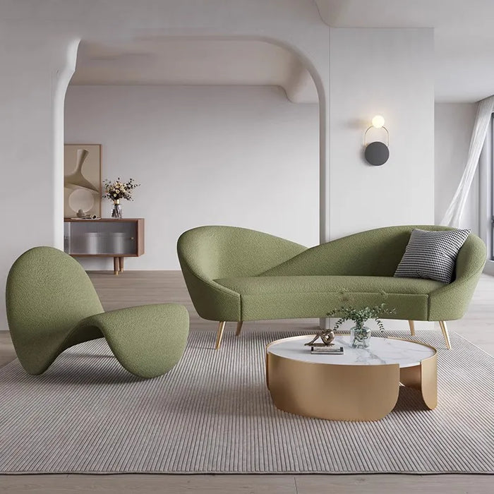 Green Gold Legs Lazy Sofa Nordic Love Seat 3 Seater Fabric Foam Sponge Couch Gaming Chair  Sofa 2 Plazas Furniture