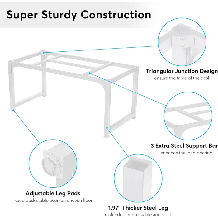 Modern Computer Desk, 63 x 31.5 inch Large Executive Office Desk Computer Table Study Writing Desk Workstation for Home Office,