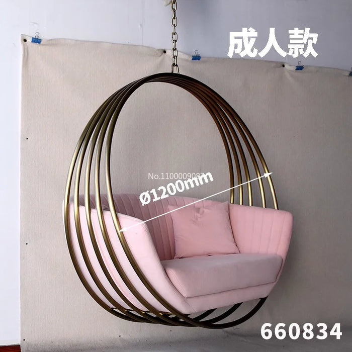 Bedroom home indoor hanging balcony hanging basket Qianqiu sleepable hammock princess stainless steel leisure  patio chair