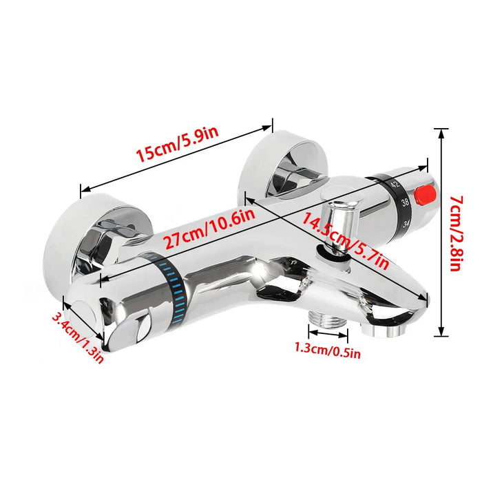 Thermostatic Bath Shower Faucets Set Wall Mounted Bathroom Mixer Tap Hot And Cold Mixing Valve Bathtub Faucet