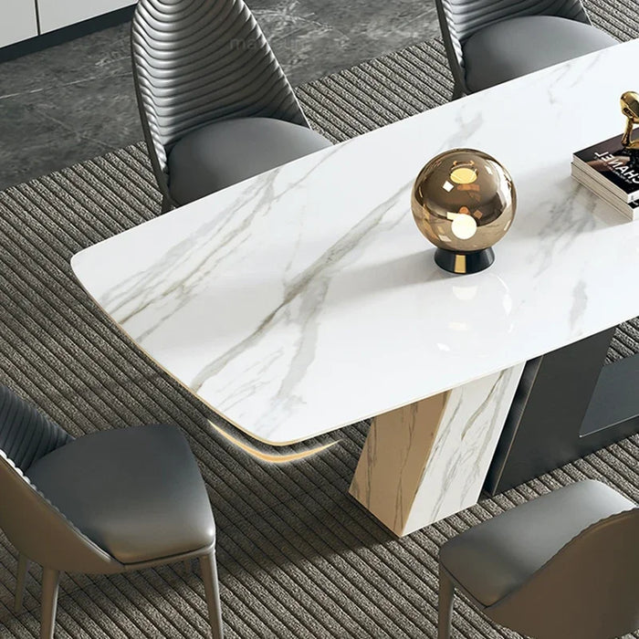 Modern Center Dining Table Mobile Minimalist Large Kitchen Table Marble Stone Dining Table Dinner Mesa Comedor Garden Furniture