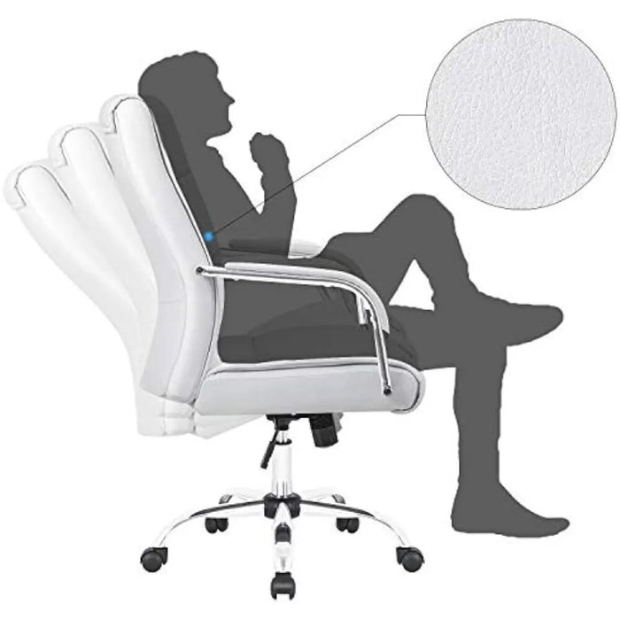 High Back Office Chair Conference Leather Executive with Padded Armrests, Adjustable Ergonomic Swivel Task Chair