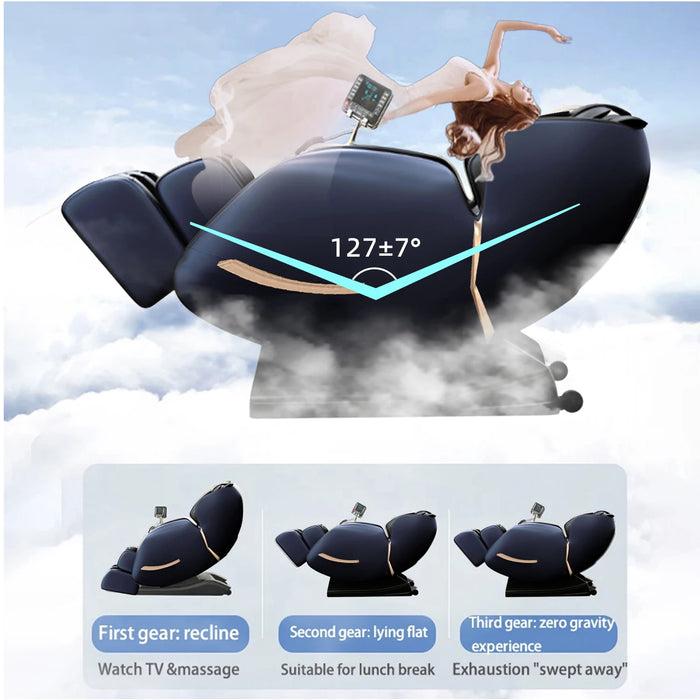 Massage Chair 3-Year Warranty Full Body and Recliner Zero Gravity Shiatsu Heat Massage Chair White Airbag pressure