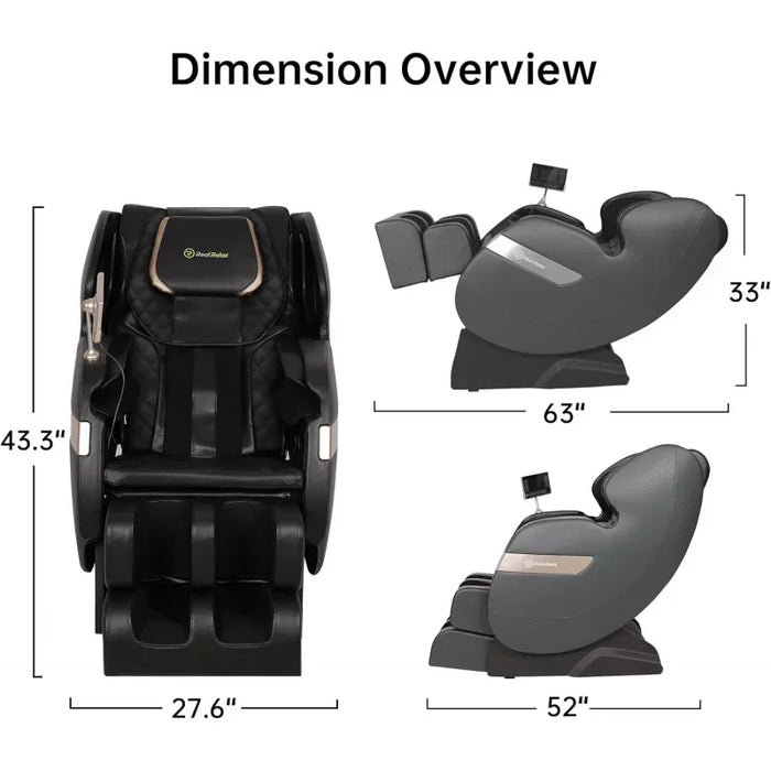 Real Relax 2024 Massage Chair of Dual-core S Track, Full Body Massage Recliner of Zero Gravity with APP Control, Black and Gray
