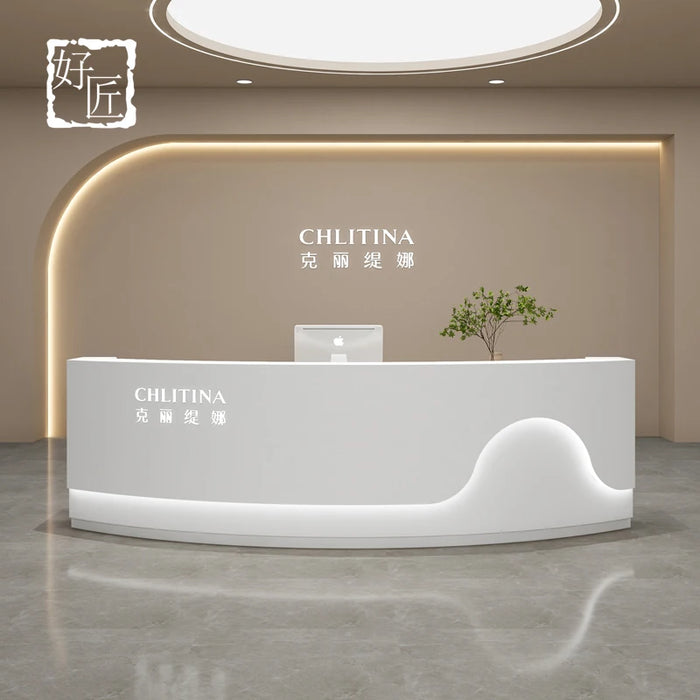 Wooden Reception Desk Office Shop Counter Modern Service Desk Mobile Executive Cashiers Table Basse Pour Salon Wood Furniture