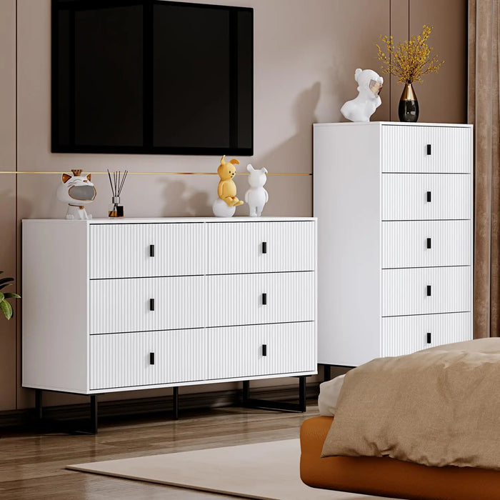 5/6 Drawer Dresser for Bedroom, Large Double Dresser with Wide Drawers, Modern Chest of Drawers,Storage Organizer Dresser