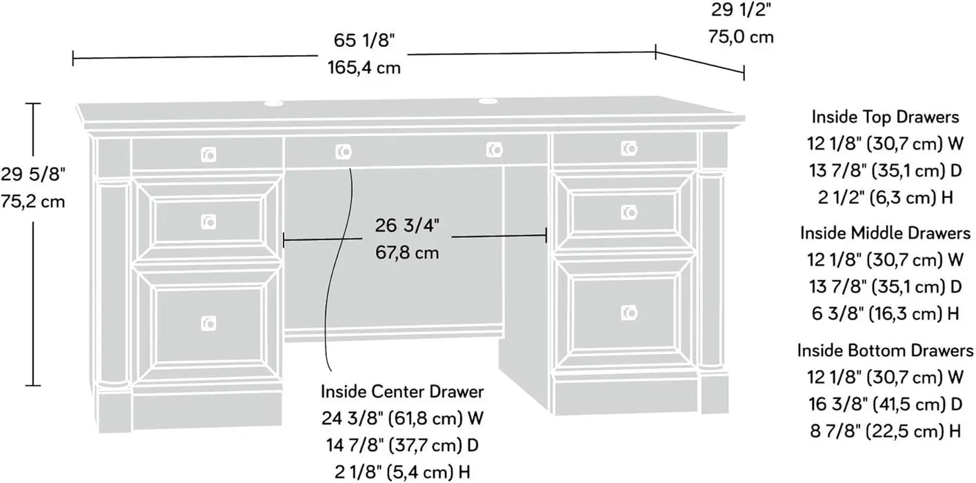 Sauder Palladia Executive Desk, Vintage Oak finish