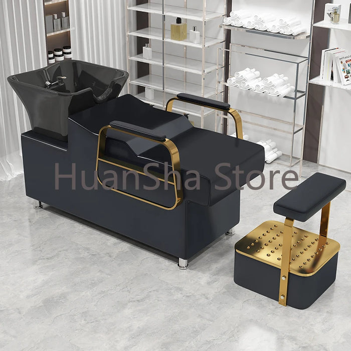 Luxury Beauty Salon Chair Head Spa Professional Washing Machine Shampoo Bed Stylist Barber Lavacabezas Salon Equipment LJ50SC