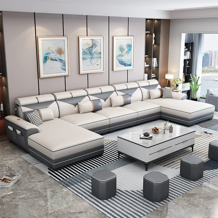 Nordic size cloth sofa modern simple living room corner detachable and washable technology cloth sofa combination set