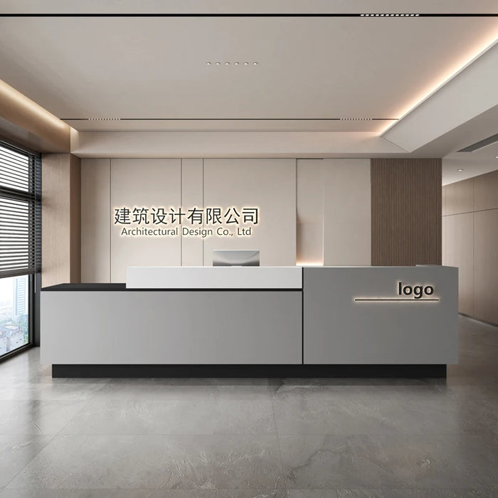 Banco White Reception Desk Marble Consul Podium Salon Cash Reception Desk Check Stand Comptoir De Caisse Luxury Furniture
