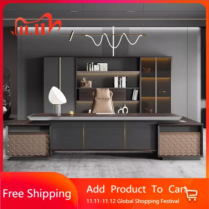 Luxury Office Desk Computer Storage L Shaped Wooden Desktops Standing Drawers Desk Table Executive Mesa Escritorio Desk Supplies