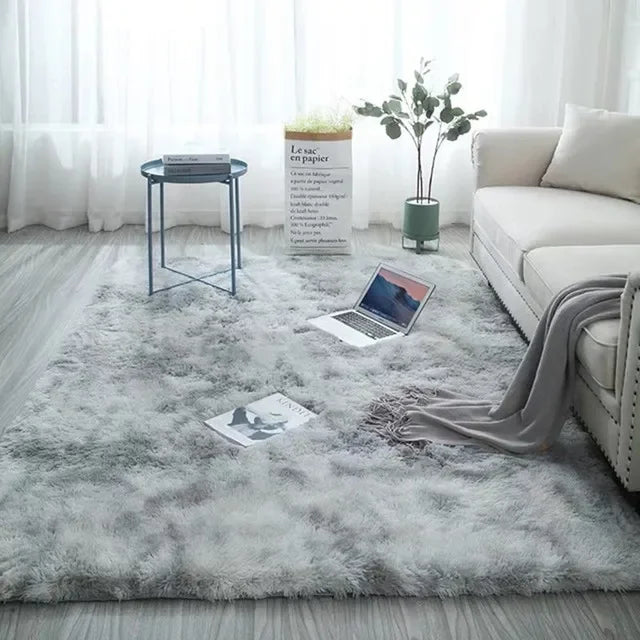 13563 Large Plush Carpet Living Room Decoration Tie-Dye Soft Fluffy Rug Thick Bedroom Carpets Anti-slip Washable Floor Mats