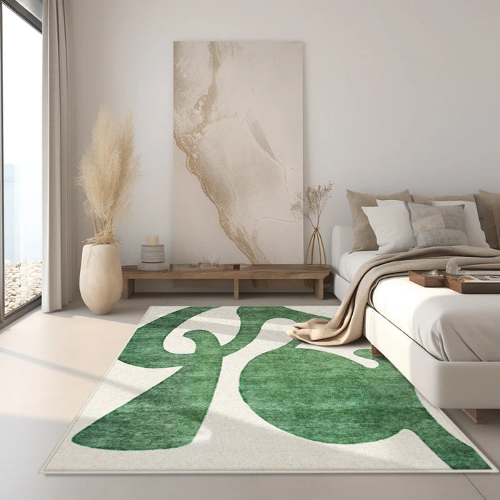 Abstract Pattern Large Area Living Room Decorative Carpets Green Minimalist Bedroom Bedside Carpet Minimalist Creative Art Rugs