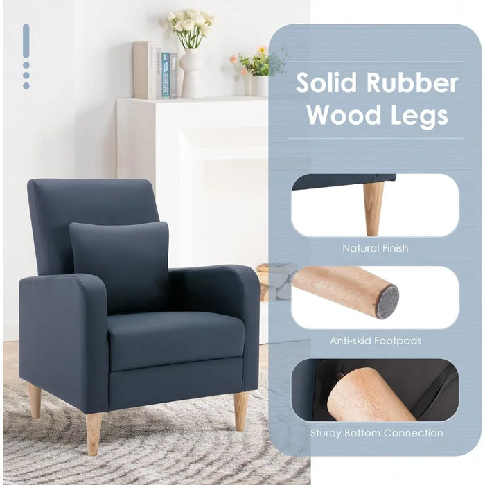 Modern Upholstered Accent Chair Armchair With Pillow Living Room Chair Single Comfy Armchairs Recliner Interior Furniture Home
