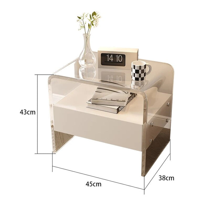Acrylic Nightstand Mid Century Modern Simple Bedside Tables Bedroom Minimalist Suspension Designer Home Furniture WKNS