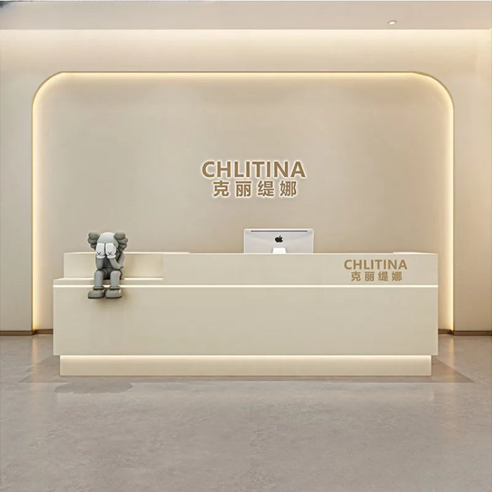 Checkout Counter Reception Desks Office Podium Luxury Executive Wood Small Reception Desk Modern Mesa Escritorio Bar Furniture