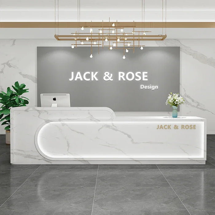 Hotel Conference Reception Desk White Podium Cashier Lectern Information Office Reception Desk Nail Mostrador Cajero Furniture